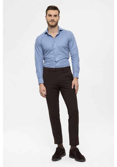 Antioch Erkek Aksesuar Detaylı Slim Fit Pantolon Kahve