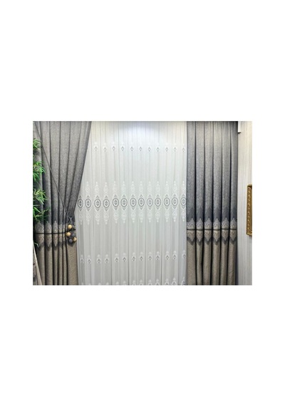 Lexroo Titus Fj632145 V-2548 Toprak 1/3 Sık Pileli Fon Perde Apm Çok Renkli