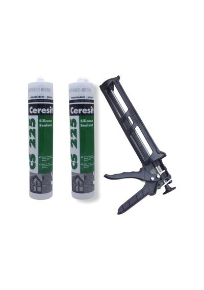 Ceresit Şeffaf Silikon 2'li Set & Plastik Silikon Tabancası