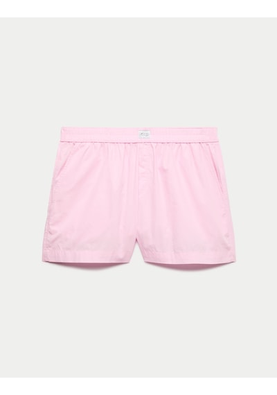 Marks & Spencer Saf Pamuklu Pijama Şort T37003482S Pembe