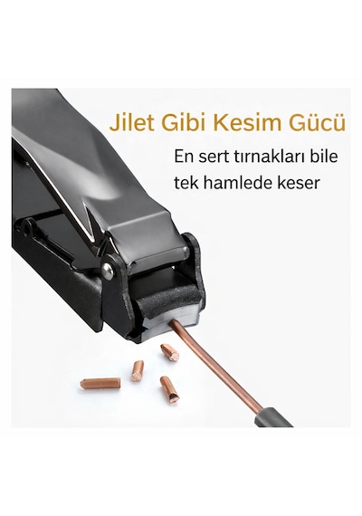 Kutulu Profesyonel Paslanmaz Çelik Tırnak Makası Kalın Tırnaklar İçin Güçlü Kesim + Törpü Hediyeli