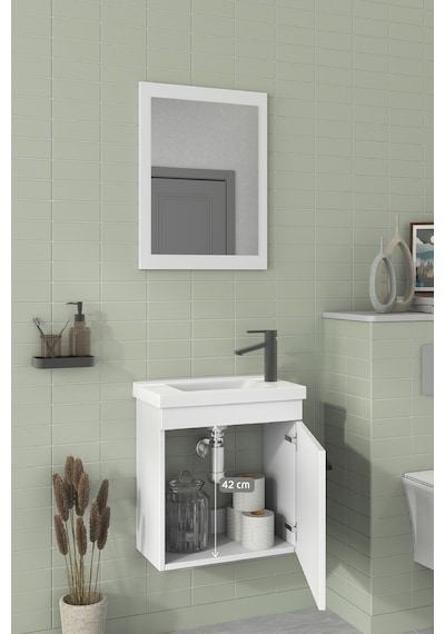 Biani Fix Hera 50 Cm Banyo Dolabı Renk Mat Beyaz Biani Fix Hera 50 Cm Banyo Dolabı Renk Mat Beyaz