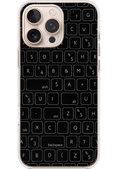 İphone 16 Pro Max Uyumlu Klavye Tuşları Baskılı Silikon Kılıf Renkli