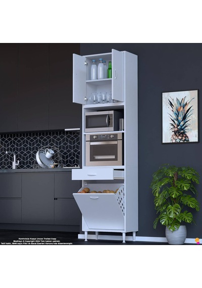 Modilayn Ece Fırın Bölmeli Kapaklı Çekmeceli Sepetli Çok Amaçlı Mutfak Dolabı 55 Cm Beyaz Modilayn Ece Fırın Bölmeli Kapaklı Çekmeceli Sepetli Çok Amaçlı Mutfak Dolabı 55 Cm Beyaz