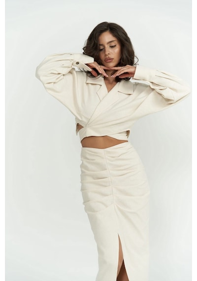 Mai Collection Mai Studios Co. Asos Bej Gömlek Etek Takım Bej
