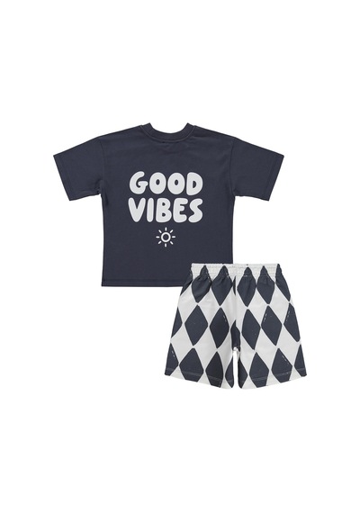 Civil Boys Cool Vibes Baskılı 2'Li 3 -9 Yaş Takım  - Haki 17285000126S1