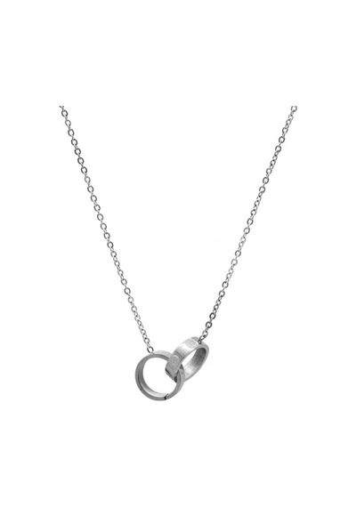 Çift Alyans Tasarım Silver Renk Çelik Kadın Kolye (508194996)