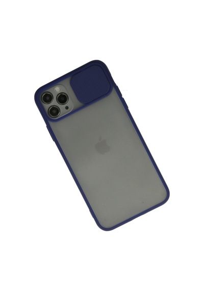 Apple iPhone  Uyumlu,  11 Pro Max Kılıf Palm Buzlu Kamera Sürgülü Silikon - Lacivert