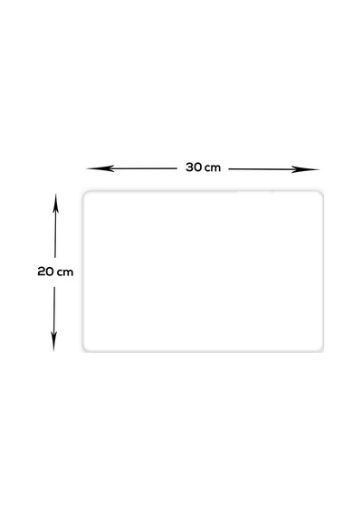 Düz Renk - Beyaz Cam Kesme Tahtası 20cm X 30cm