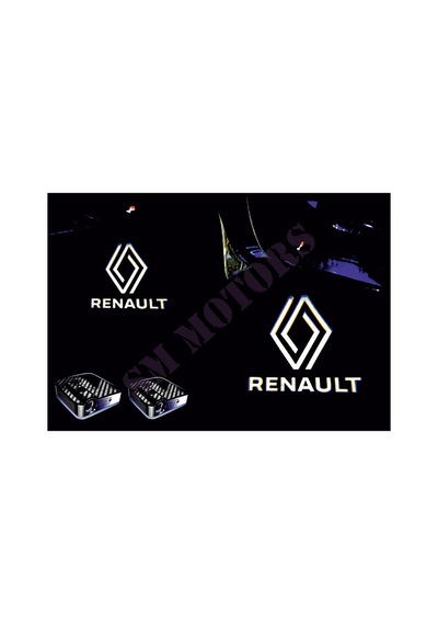 Renault Yeni Logo Kapı Altı Led Aydınlatma Araç Logolu
