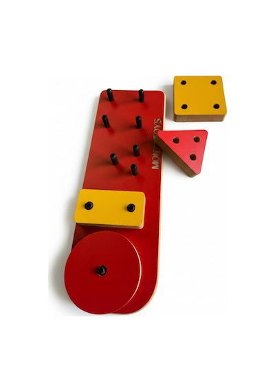 Montessori 4 Parça Renkli Geometrik Eğitici Ahşap Puzzle