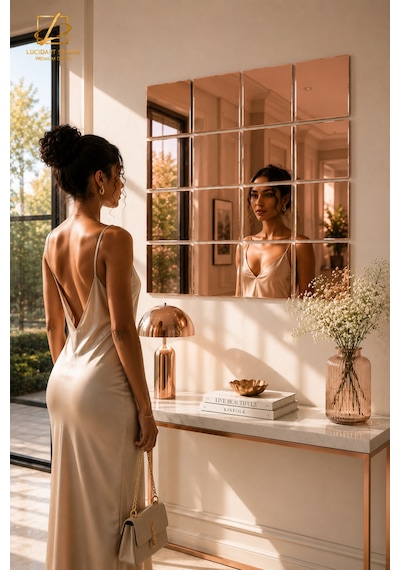 4 Adet 20x20 Dekoratif Pleksi Ayna Kendinden Yapışkanlı Pleksi Duvar Aynası Gümüş Gold Rose Gold Mavi Mor Kırmızı Duvar Dekorasyonu Pleksi Ayna Metalik Metalik
