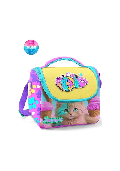 Minosso Kedi Desenli Kız Çocuk Thermo Beslenme Çantası 3001 Sarı