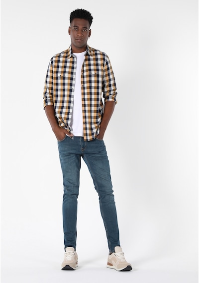 Colin's Colins Slim Fit Shirt Neck Erkek Sari Uzun Kol Gömlek Cl1057639 Q1.v1 Yls Safran