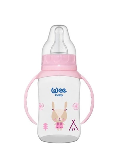 Wee Baby 744 Klasik Kulplu PP Biberon 6-18 Ay Pembe 150 ML