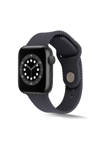 Ekılıf - Apple Uyumlu  Watch 44mm - Kordon Silikon Kordon Krd-37 - Gri