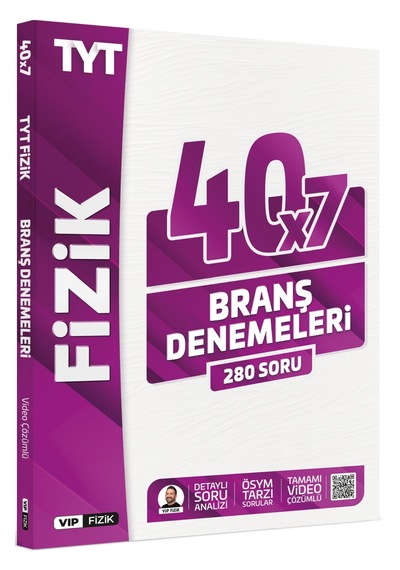 Vip Fizik Tyt Fizik Tamamı Video Çözümlü 40x7 Branş Denemeleri Vip Fizik Yayınları