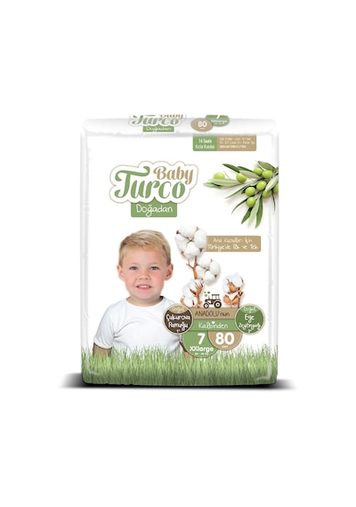 Baby Turco Doğadan Bebek Bezi 7 Numara XXlarge Aylık Fırsat Paketi 80 Adet