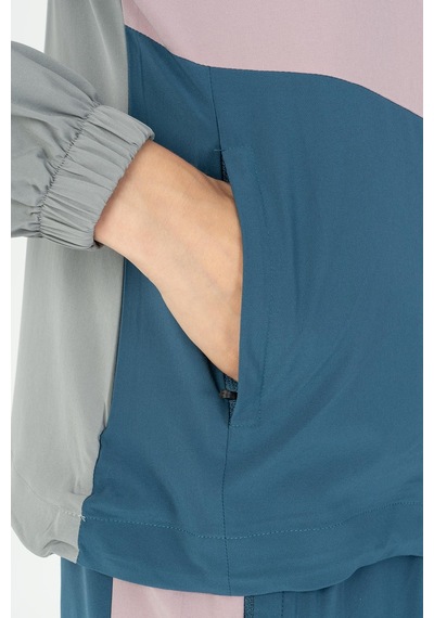 Maraton Regular Kadın Dik Yaka Gri- Tracktop Gri-