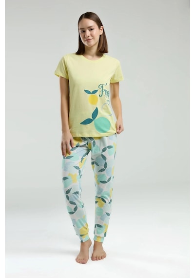 Rolypoly Kadın Sarı Kısa Kol Pijama Takım Sarı