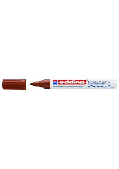 Edding 4040 Mat Mürekkep Kalemi - 1 Markör - Yuvarlak Uç 1-2 Mm - Kahverengi - Pürüzlü, Koyu Veya Gözenekli Yüze