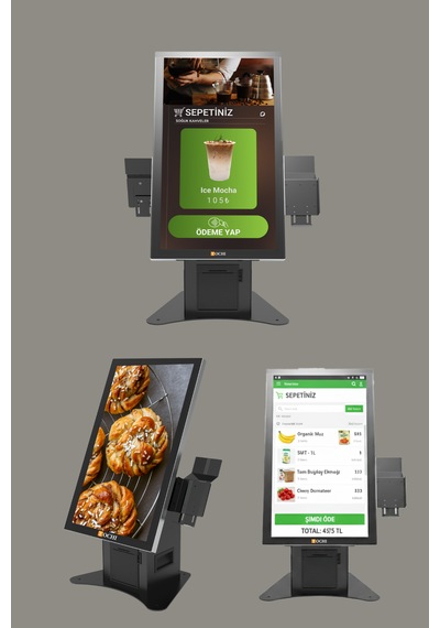 21,5 Inç Masaüstü Ödeme Kiosku Android Fhd Dokunmatik Ekran Yazıcılı
