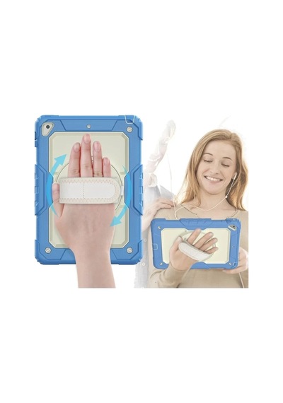 Mey İthalat Apple iPad 5 Air 9.7 Kılıf Strap New Tablet Kapak - Mavi Tablet Kılıfı