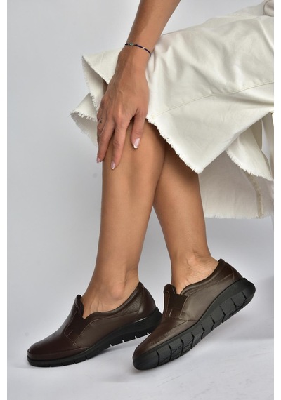 Fox Shoes V324991003 Kahverengi Hakiki Deri Günlük Kadın Ayakkabı Kahverengi-hakiki Deri