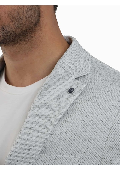 Dufy Haki Erkek Slim Fit Armürlü Mono Yaka Ceket - 104433-haki Haki