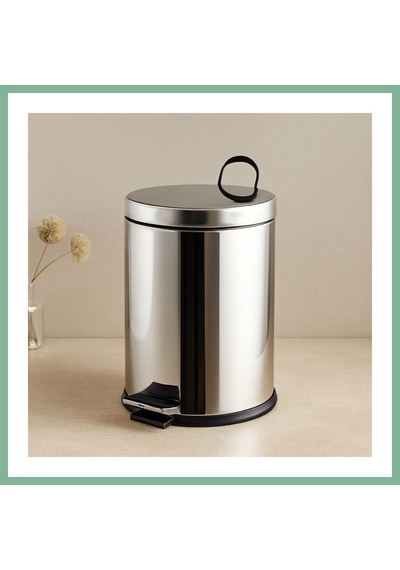 Bşkvirgo Pedallı Çöp Kovası 12l Krom Metal - 24.5 X 35.5 Cm Bsk2026