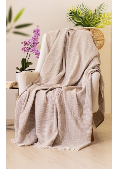 Tabu Home Dokuma Cozy Comfort Bej Tv Örtüsü
