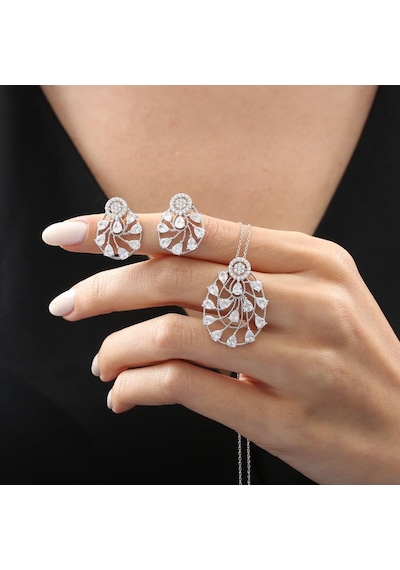 Mia Vento Effective Diamond Işıltı Yağmuru Gümüş Mini Set