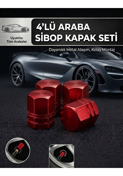 Peugeot 206 Uyumlu Sibop Kapağı Kırmızı 4lü