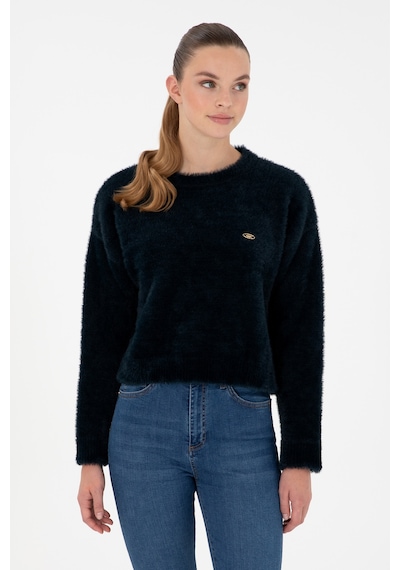 U.S. Polo Assn. Kadın Lacivert Bisiklet Yaka Yumuşak Dokulu Kazak 50297898-VR033