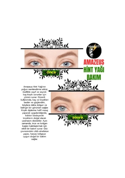 Amazeus 4'lü Bakım Seti ''saç, Cilt Ve Kaş/kirpik Genel Bakım'' %100 Saf Argan,tatlı Badem,biberiye,hint