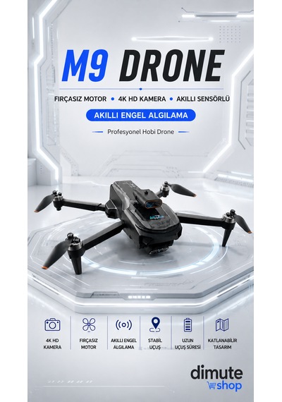 Katlanabilir 4k Kamera Drone Wifi Fpv, 360 Takla, Işık Sensörü Int-m9