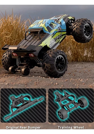 50 Km Hız Yapan Elektrikli Araba Uzaktan Kumandalı 4x4 Arazi Aracı Off-road Araba Yeşil
