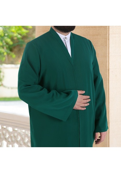 Yeşil Buhara Yaka Namaz Cübbesi Çok Renkli