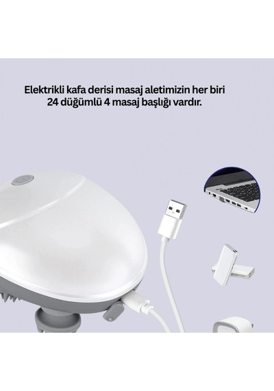 Kablosuz Elektrikli Kafa Ve Vücut Masaj Aleti Ipx7 Su Geçirmez, 3 Hızlı Çok Renkli