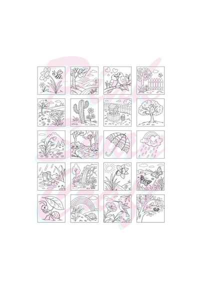 Spring İlkbahar Bold And Easy 20 X 20 Cm Büyük Boyama Kitabı