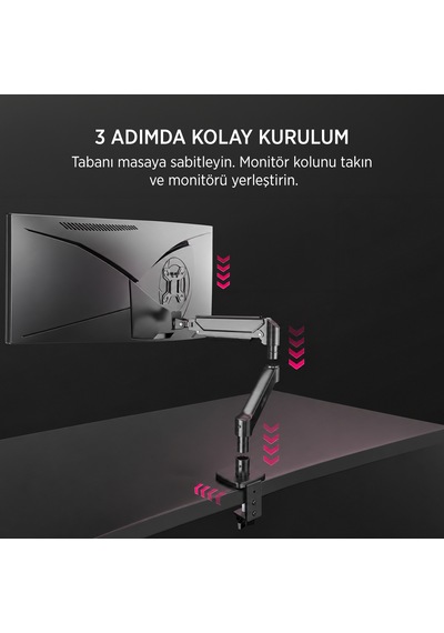 James Donkey Mr20 17 -32 Amortisörlü Tekli Monitör Standı Siyah