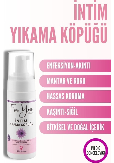For You Gold Intim Genital Bölge Ph Dengeli Günlük Yıkama Köpüğü