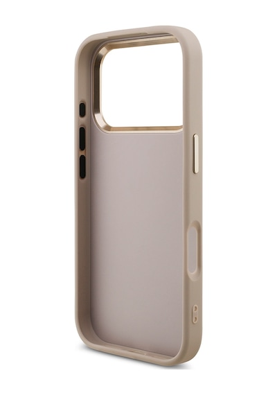 Apple Uyumlu iPhone 17 Pro Kılıf Guess Lisanslı Gold Kamera Çerçeveli 4g Desenli Büyük 4g Ve Yazı Logolu Pembe Pembe
