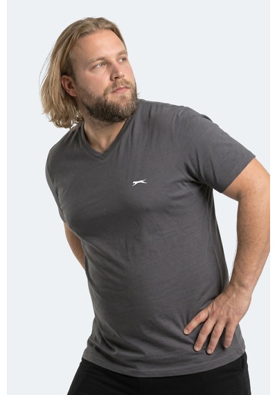 Slazenger Rıvaldo Jmb Erkek Büyük Beden Koyu Gri Tişört