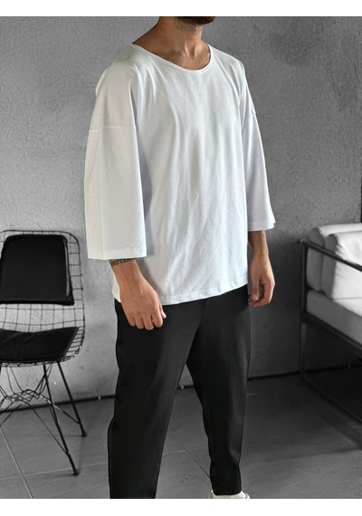 Cocopelli Fakir Kol Beyaz Bohem T-shirt Coc2268 Beyaz