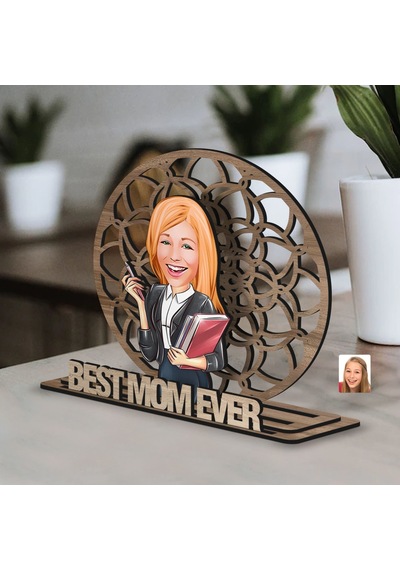 Bk Gift Kişiye Özel 3 Katmanlı Anne Karikatürlü Ahşap Biblo-17 Anneye Hediye, Anneler Günü Hediyeleri Kobitmeyen138173 Bk Gift