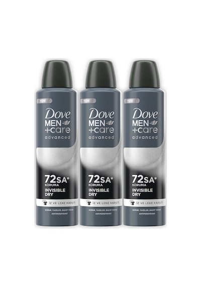 Dove Men +care Advanced Erkek Deodorant 72 Saat Koruma Invisible Dry 150 Ml X3