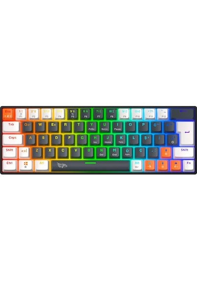 Neopulse Mekanik Klavye Gaming Klavye Red Switch Rainbow 63 Tuşlu Gasket Klavye Mini 12mod Siyah