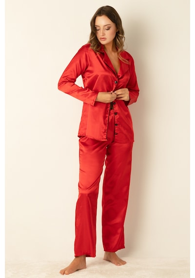 Doremi Uzun Kollu Saten Pijama Takımı