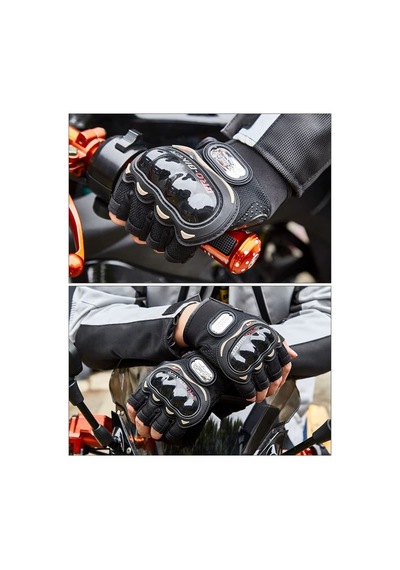 Tad Gear Motosiklet Eldiveni Kısa Yarım Parmak Motorcu Eldiveni - Ce Etiketli Korumalı Motor Eldiveni - 858191719 Diğer